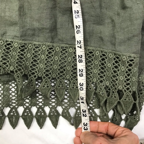 Brand New Puro Lino Women's  Blouse Top Green Size 2X Made in Italy A041221 - Picture 6 of 6